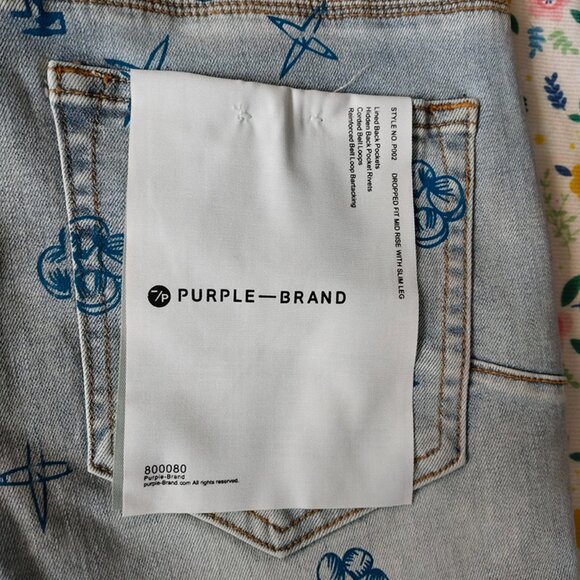 Purple Brand Outlined Monogram Indigo Skinny Jeans - Picture 8 of 12